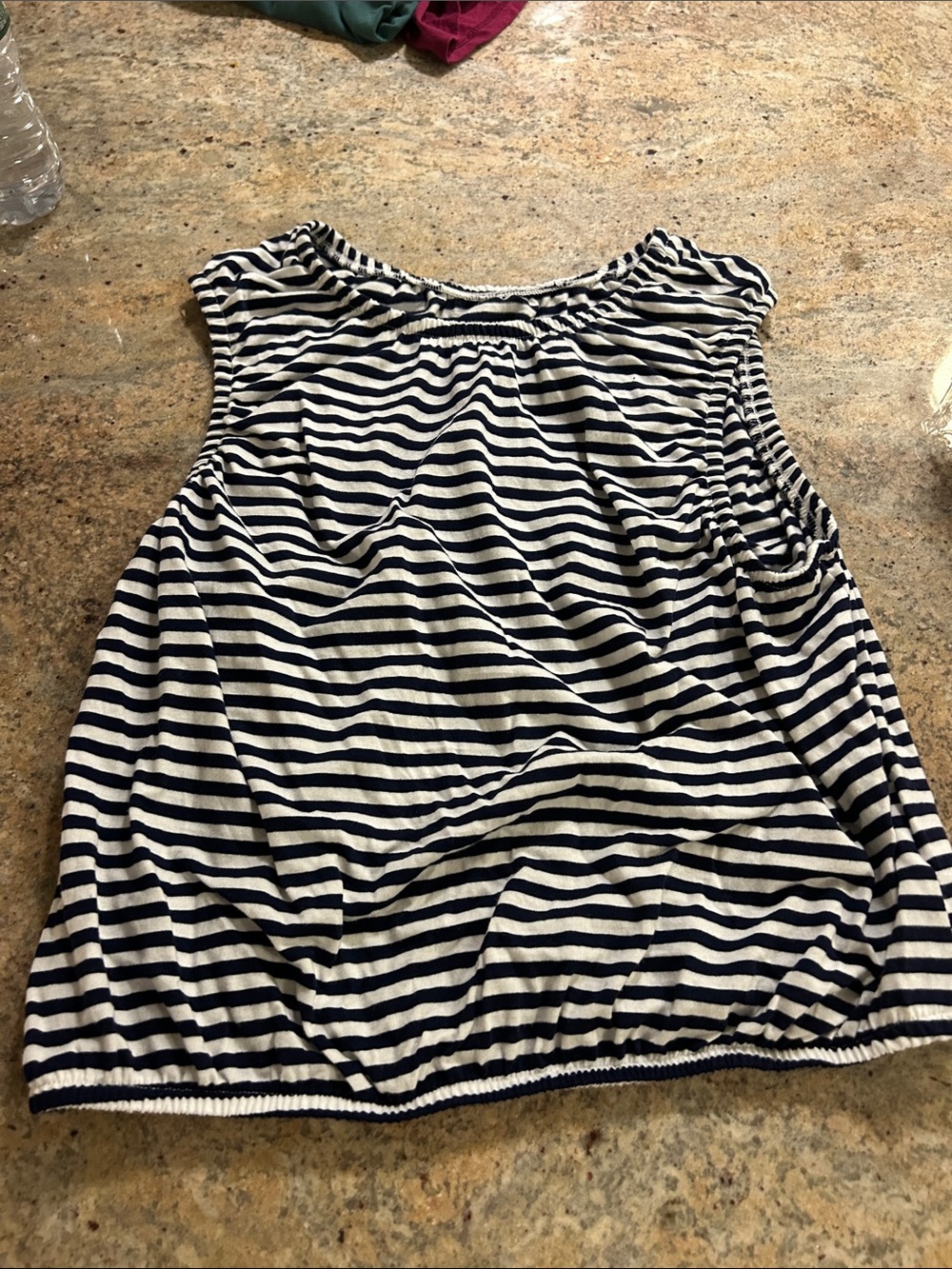 a new day Navy and White Striped Sleeveless Girls Top
